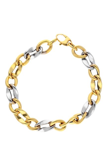 pulsera oro 18 kilates oro blanco y oro amarillo al precio mas barato 243_458-01078