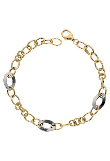 pulsera oro bicolor 18 ktes para mujer vista cenital 058_458-01224