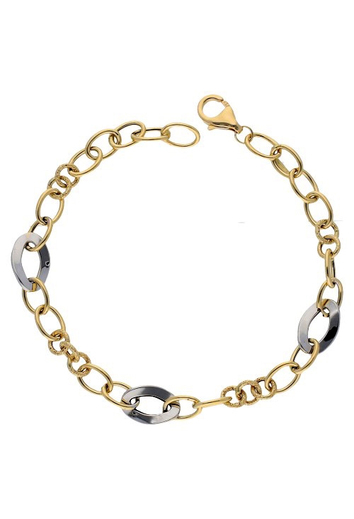 pulsera oro bicolor 18 ktes para mujer vista cenital 058_458-01224