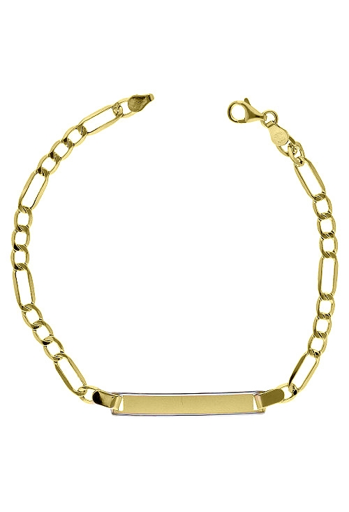 pulsera para niño o mujer oro amarillo 18 ktes chapa para grabar foto desde arriba 243_000-07623 comunion 18cm