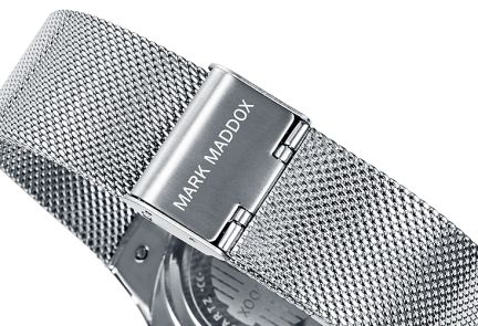 Reloj Mark Maddox acero esfera blanca, malla milanesa HM0012-17-2