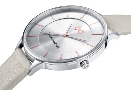 Reloj Mark Maddox Alfama acero y piel blanca MC7112-07-1
