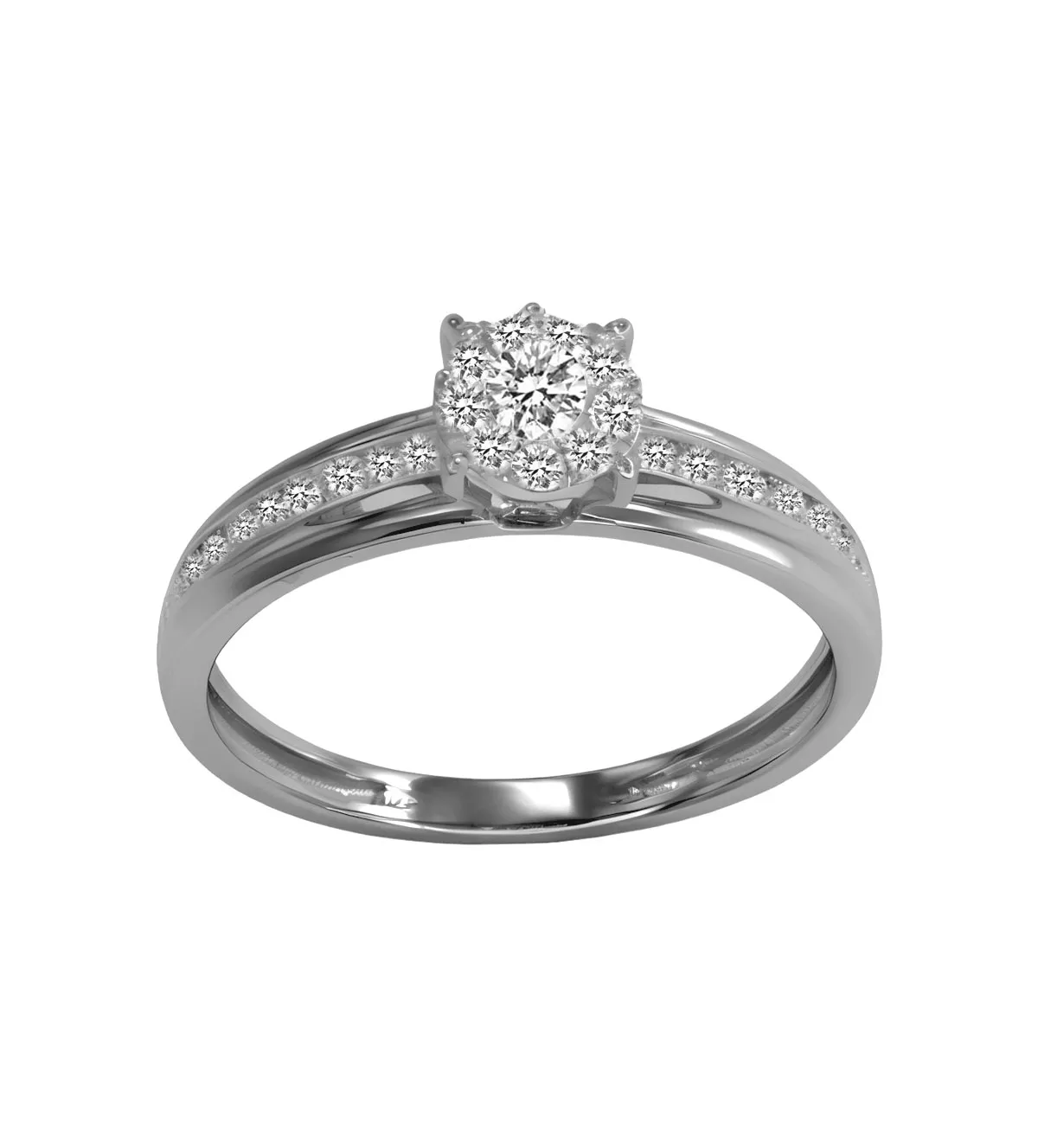 anillo de compromiso oro blanco y diamantes foto principal