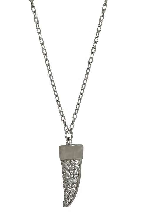 gargantilla plata de ley con motivo colmillo cuajado de circonitas vista lateral 280_2030657_01