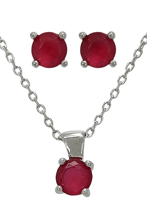 juego formado por gargantilla y pendientes con similes de color rojo rubi engastados en garra precio barato calidad máxima 280_2022468-R