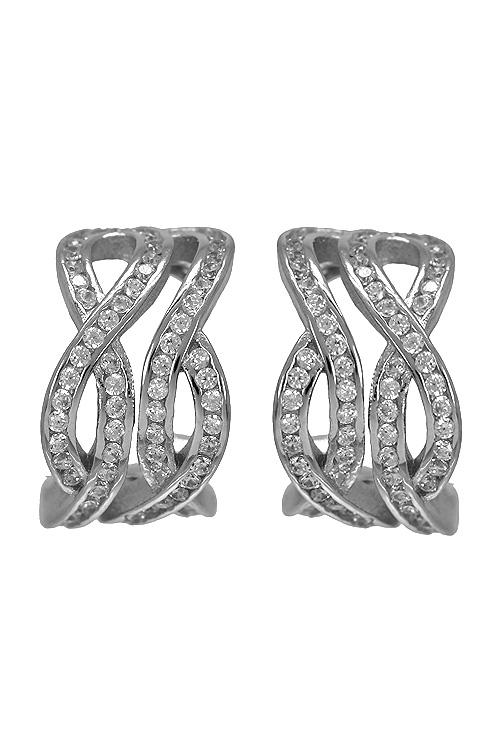 pendientes de plata modelo trenza con circonitas 280_2022367
