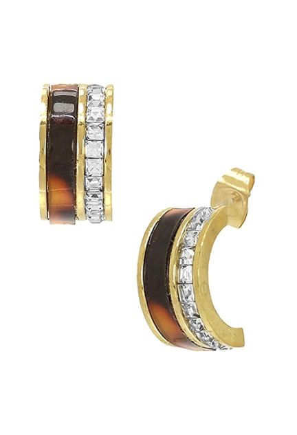 conjunto de pendientes y gargantilla acero chapado IP amarillo con circonitas vista pendientes 276_A2786-A_01