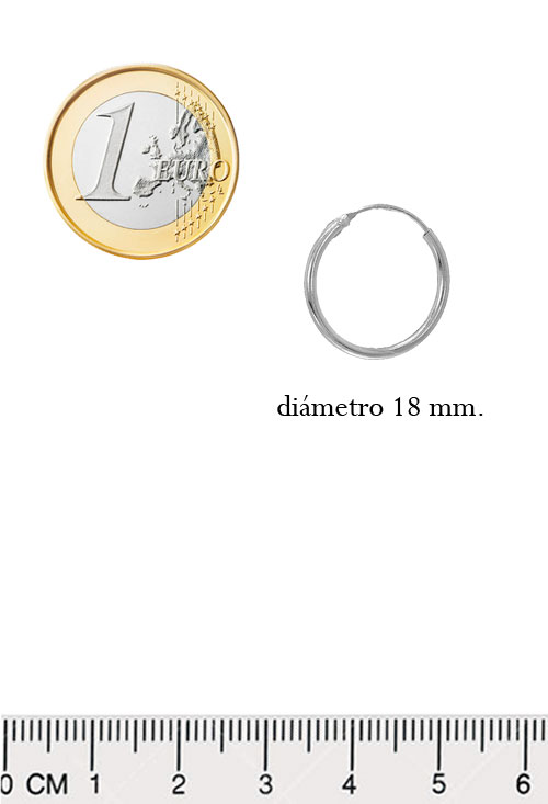 pendientes plata criollas de chanela redonda foto con medidas para web el rubi joyeros
