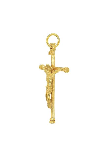 crucifijo oro amarillo 9 kilates vista lateral precio barato 045_9K23101-12_01