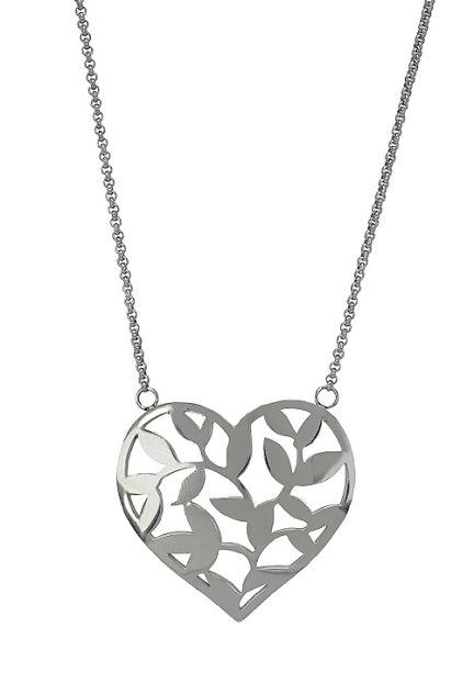 gargantilla de acero motivo corazon y laurel vista frontal 276_A3441
