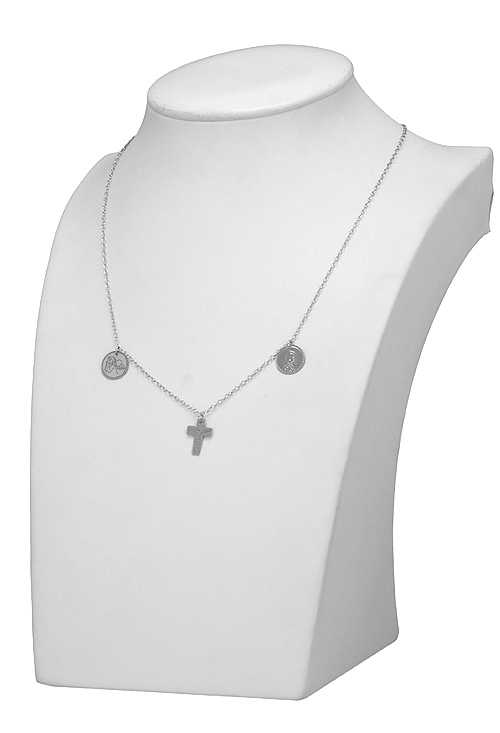 gargantilla plata motivos eligiosos indicada como regalo de Primera Comunion vista expositor 266_026475-1-1_01