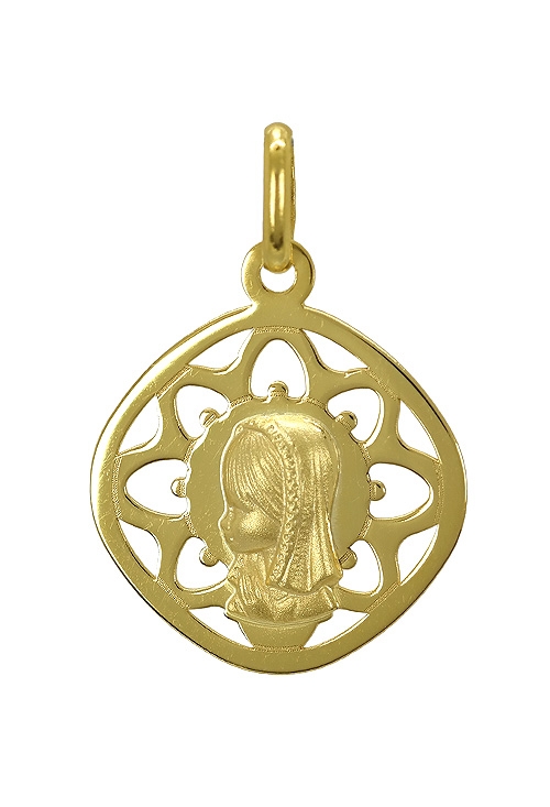 Medalla para comunión en oro amarillo 9 kilates 045_9K1823104 joyas para comuniones a precios baratos