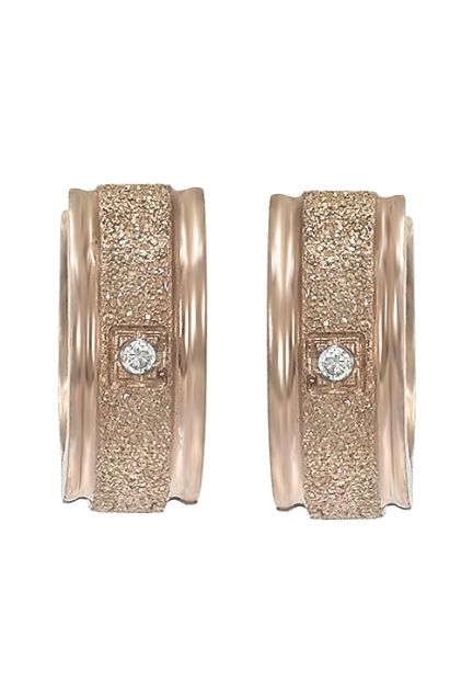 pendientes acero IP rosa con circonita vista frontal precio muy barato 276_A2628