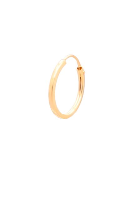 pendientes oro amarillo 18k criollas de chanela cuadrada foto oblicua