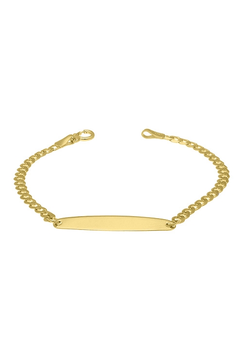 pulsera esclava oro 9 kilates con chapa para grabar vista frontal 045_9K48306550_01