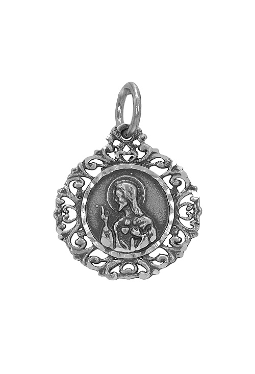 medalla de plata Sagrado Corazon vista frontal 291_ME6641