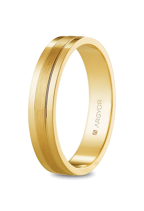 Alianza de boda mate y brillo 4mm. 18 Ktes Argyor 5140525