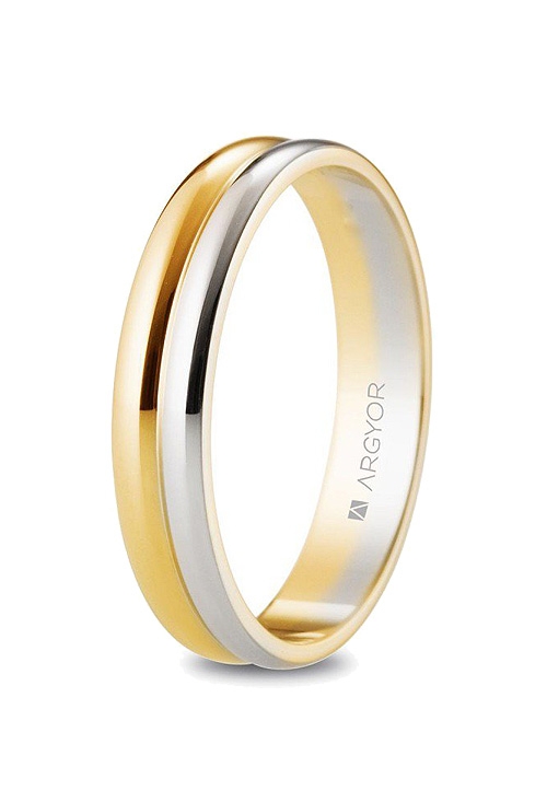 Alianza en oro bicolor 4mm. 18 Ktes Argyor 5240526