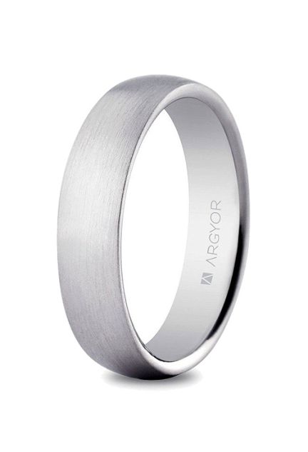 alianza de plata marca argyor ancho 5 mm acabado mate interior confort 045_5750051N
