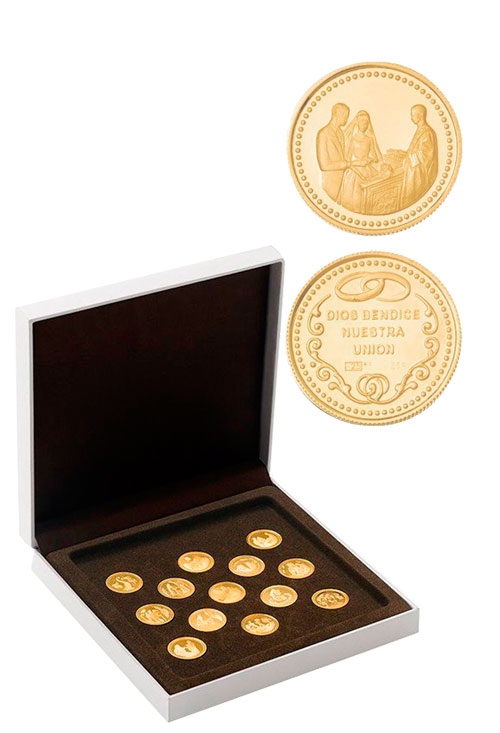 arras de plata chapada en oro temas biblicos vista estuche 045_AG-8160CH-20