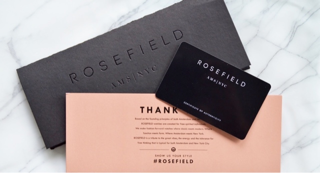 Reloj Rosefield September caja en acero chapado Ip oro rosa, correa piel SIGD-I82-1