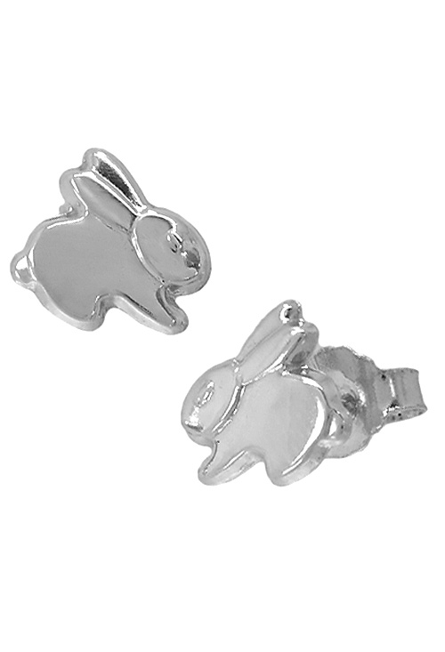 pendientes de plata para niña conejos vista presiones 052_PP0020_01