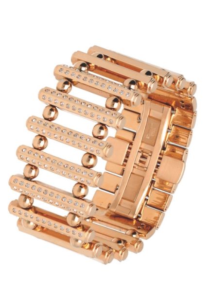 Pulsera chapada en oro amarillo con circonitas 015_101-R (Pulseras)