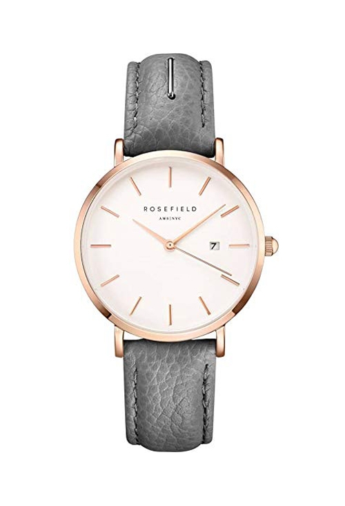 Reloj Rosefield September caja en acero chapado Ip oro rosa, correa piel SIGD-I82