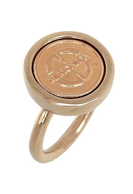 sortija plata chapada IP rosa con moneda mimoneda precio de liquidacion vista lateral RIN-DOL-LU-03-52_01