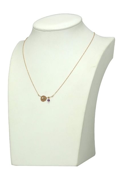 gargantilla oro rosa con disco amo a mi mama y amatista foto en expositor 301_051177_01