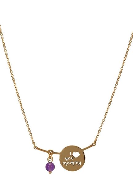gargantilla oro rosa con disco amo a mi mama y amatista foto frontal 301_051177