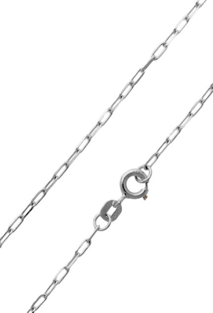 cadena plata eslabones alargados de 40 cm de largo foto para web el rubi joyeros toma detalle aumentado