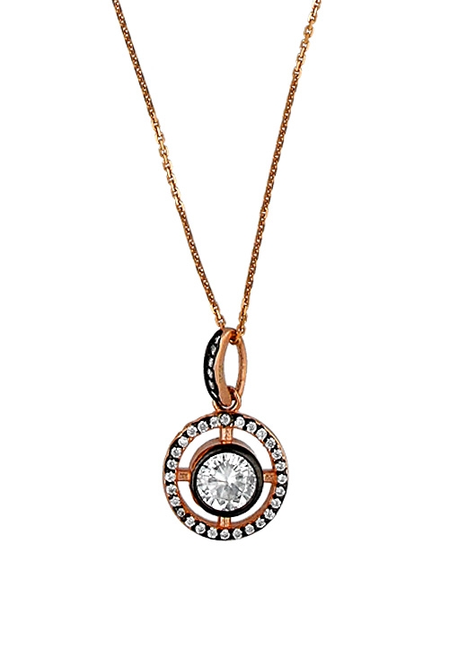 gargantilla plata chapada con motivo vintage art deco vista detalle 295_PBER33828_01