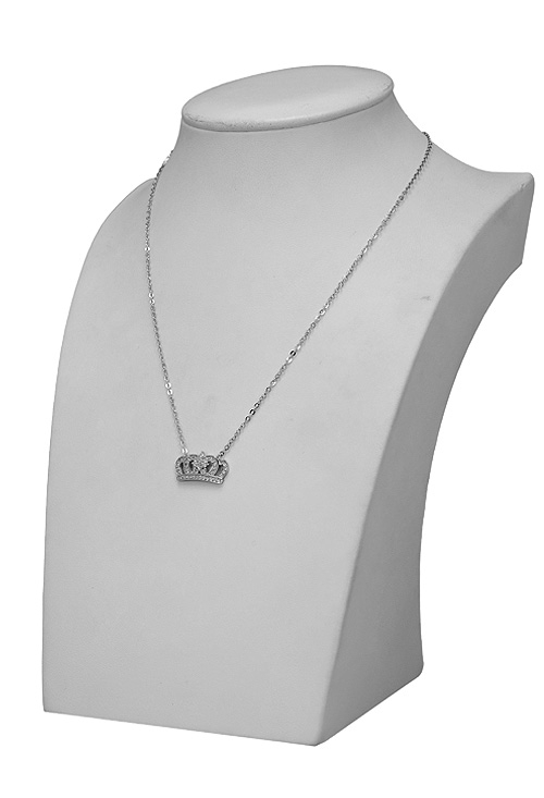 Gargantilla plata con motivo corona cuajada de circonitas 295_PVOL74770-1