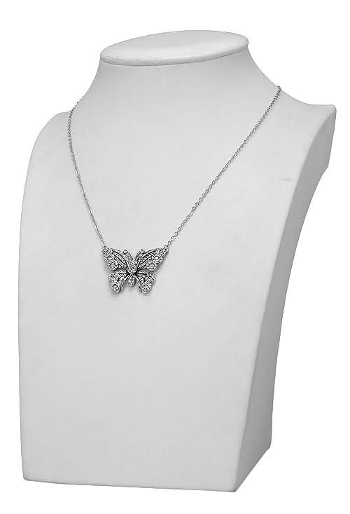 Gargantilla plata con motivo Mariposa cuajada de circonitas 295_PVOL74791-2