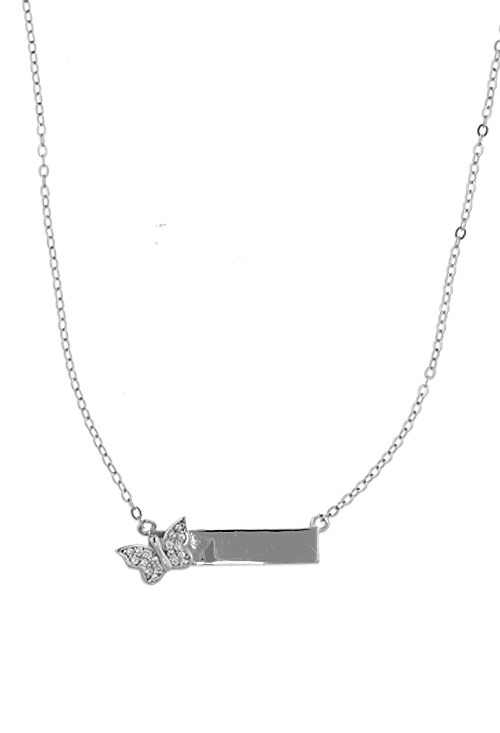 Gargantilla plata motivo mariposa con circonitas PVOL74754