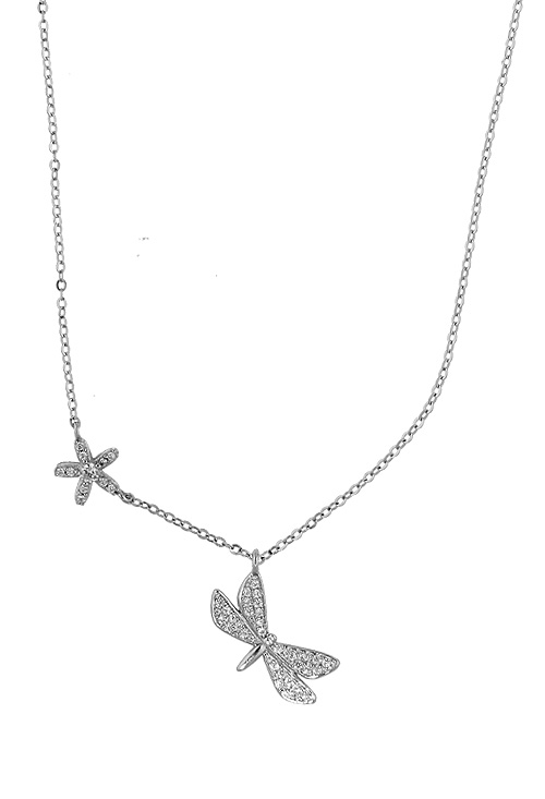 Gargantilla plata motivos estrella y mariposa con circonitas