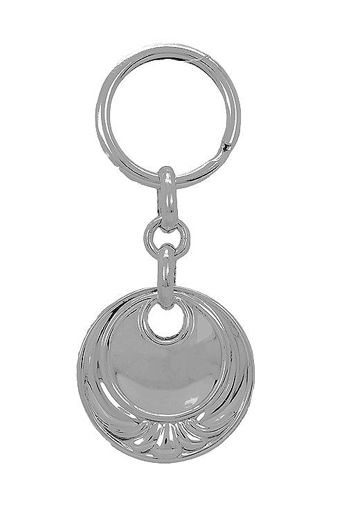llavero de plata disco circular foto frontal 037_LP332_01