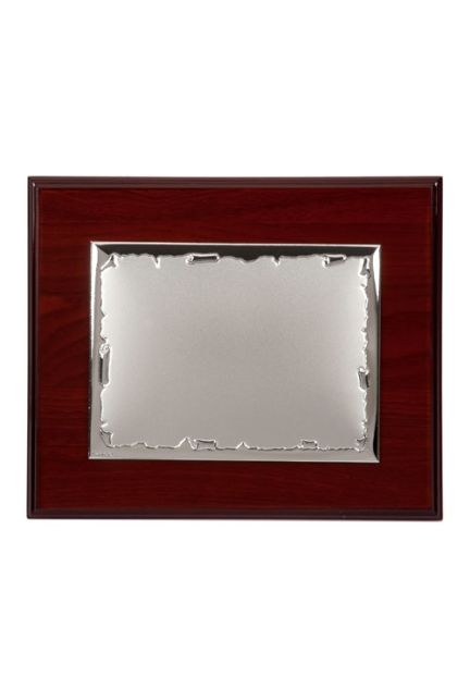 placa de homenaje metal bilaminado en plata 135_P-1732