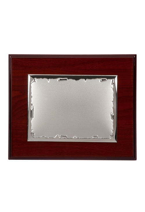 placa de homenaje metal bilaminado en plata 135_P-1732