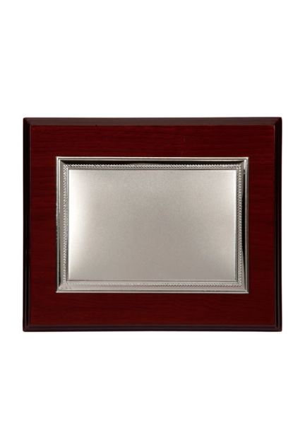 placa homenaje bilaminada en plata y base de madera 135_P-1728