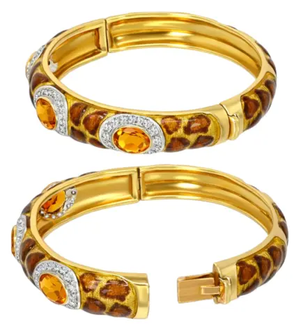 pulsera de oro 18 ktes esmalte jaguar topacios y brillantes 111_JAGUAR_01