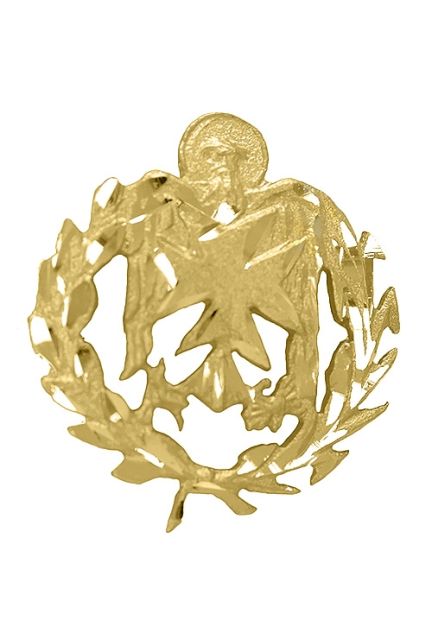 insignia de oro amarillo 18 kilates enfermería vista frontal 085_4268-ATS