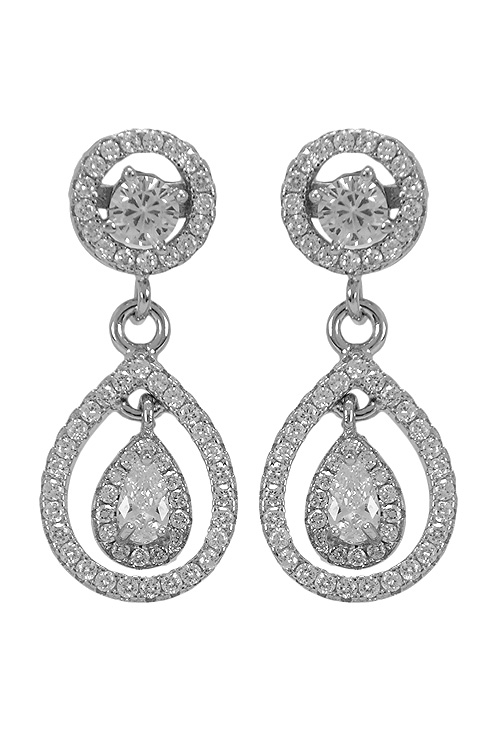pendientes de plata y circonitas para novia foto frontal 280_2022534