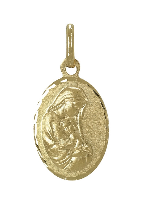 medalla oro 18k virgen maria con nino forma ovalada 045_1609285-18