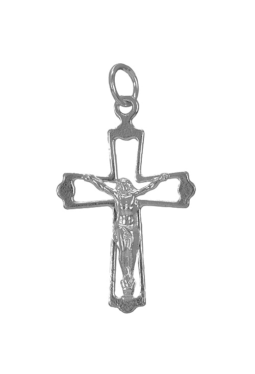 crucifijo de plata de ley modelo calado vista frontal precio barato joyeria online 240_CCT-5