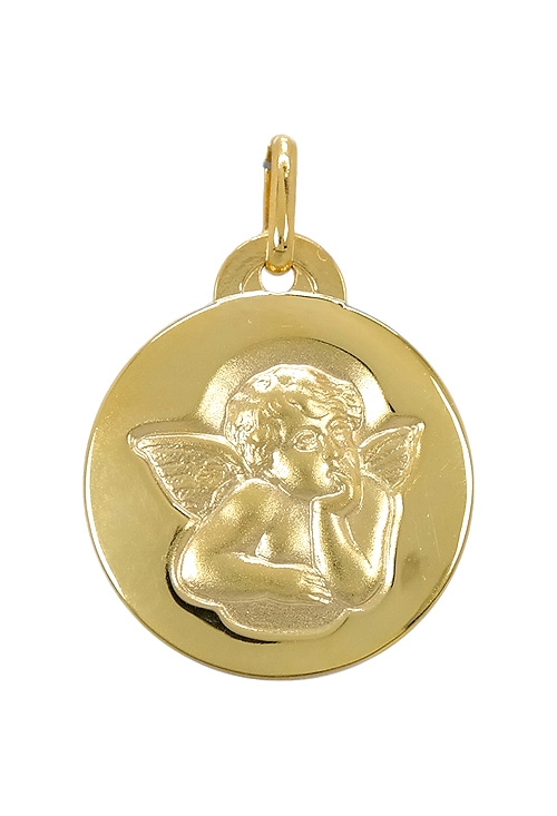 Medalla religiosa oro amarillo 9 ktes. Ángel de la Guarda