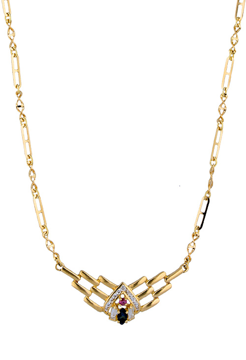 conjunto oro amarillo 18 kilates sortija pendientes y gargantilla precio especial venta online vista frontal de la gargantilla 038_LO-021-19MY03-11-17_09