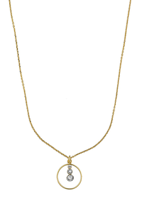 gargantilla plata chapada cadena fina motivo circular con circonitas foto principal 273_A3571-7DG