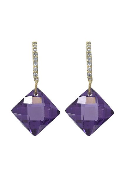 pendientes largos de oro 18k con amatistas precio muy barato joyeria online foto de frente 030_3440-1